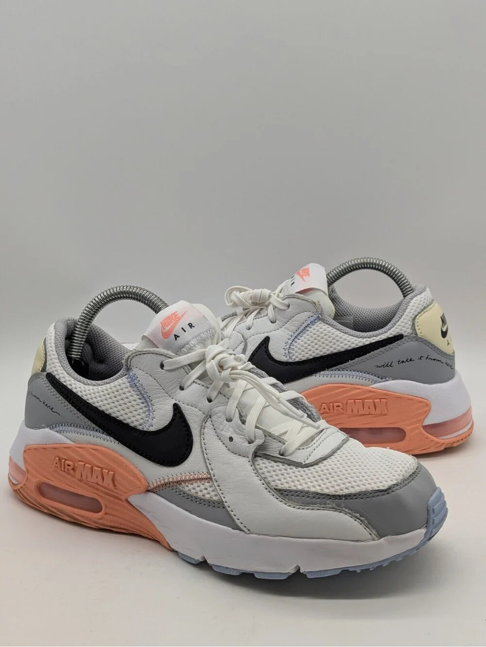 Nike Air Max Excee White Grey Pink Running Shoes Womens Size 8.5 / 7Y DV2189-100